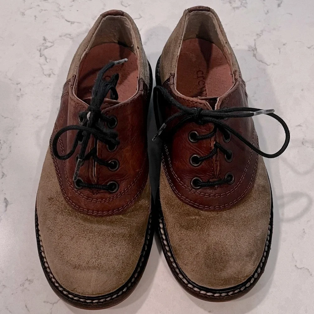CREWCUTS Suede Leather Oxford Lace Up Loafers Size 10
